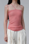 BASERANGE Ribbed Cotton Needle Tank Top TONI and TOTV Collection Made in Portugal BAS-TONI-RB-000-BSH Ruby Red